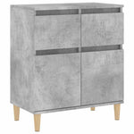 Betonszürke szerelt fa tálalószekrény 60 x 35 x 70 cm 2