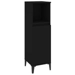 Fekete szerelt fa fürdőszobaszekrény 30 x 30 x 100 cm 2