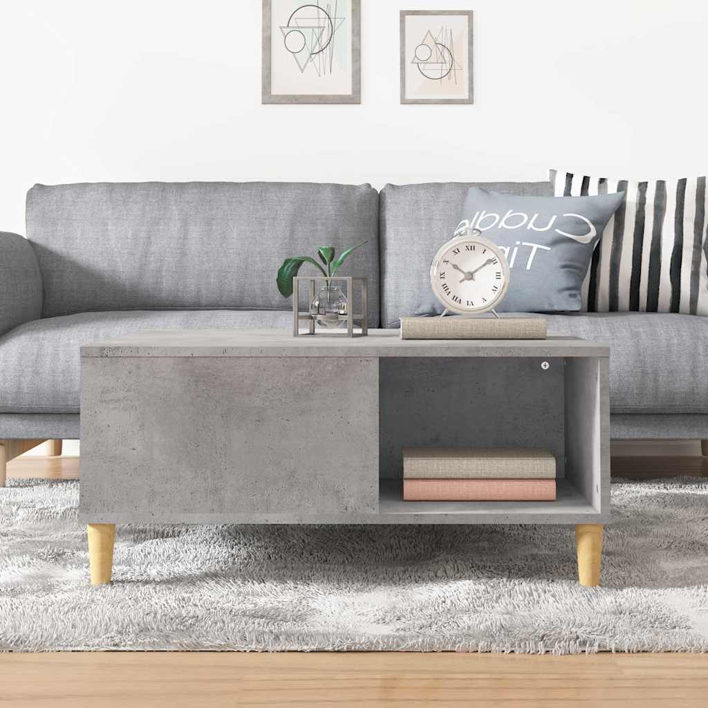 Betonszürke szerelt fa dohányzóasztal 80x80x36,5 cm 3