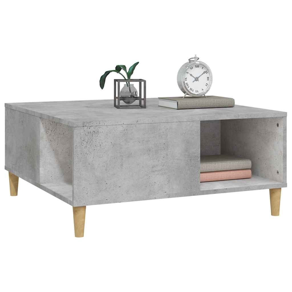 Betonszürke szerelt fa dohányzóasztal 80x80x36,5 cm 4
