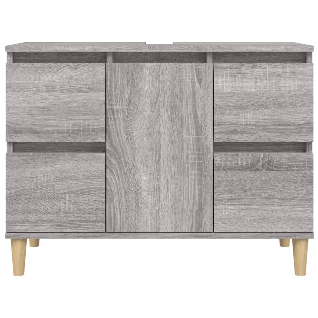 Szürke sonoma színű szerelt fa mosdószekrény 80 x 33 x 60 cm 5