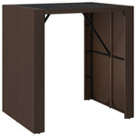 Barna polyrattan kerti asztal üveglappal 105 x 80 x 110 cm 2