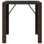 Barna polyrattan kerti asztal üveglappal 105 x 80 x 110 cm 3