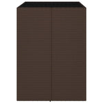 Barna polyrattan kerti asztal üveglappal 105 x 80 x 110 cm 4