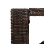 Barna polyrattan kerti asztal üveglappal 105 x 80 x 110 cm 5