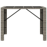Szürke polyrattan üveglapos kerti asztal 145 x 80 x 110 cm 3