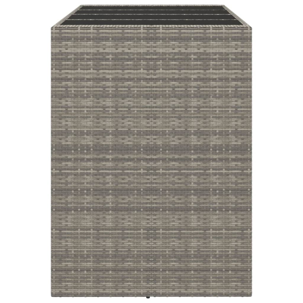 Szürke polyrattan üveglapos kerti asztal 145 x 80 x 110 cm 4