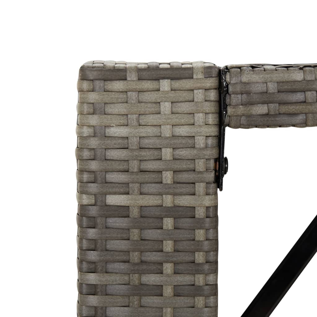 Szürke polyrattan üveglapos kerti asztal 145 x 80 x 110 cm 5
