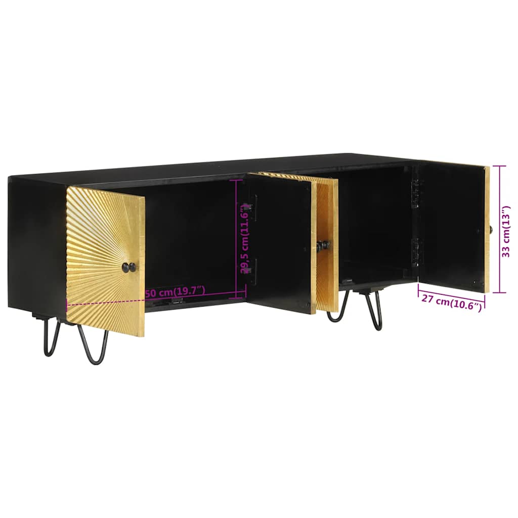 Tömör mangófa TV-szekrény 110 x 30 x 45 cm 9