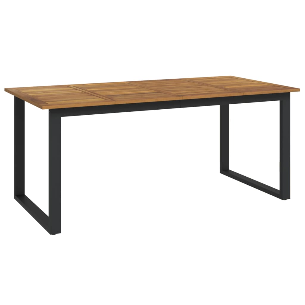 Tömör akácfa kerti asztal U-alakú lábakkal 180 x 90 x 75 cm 2
