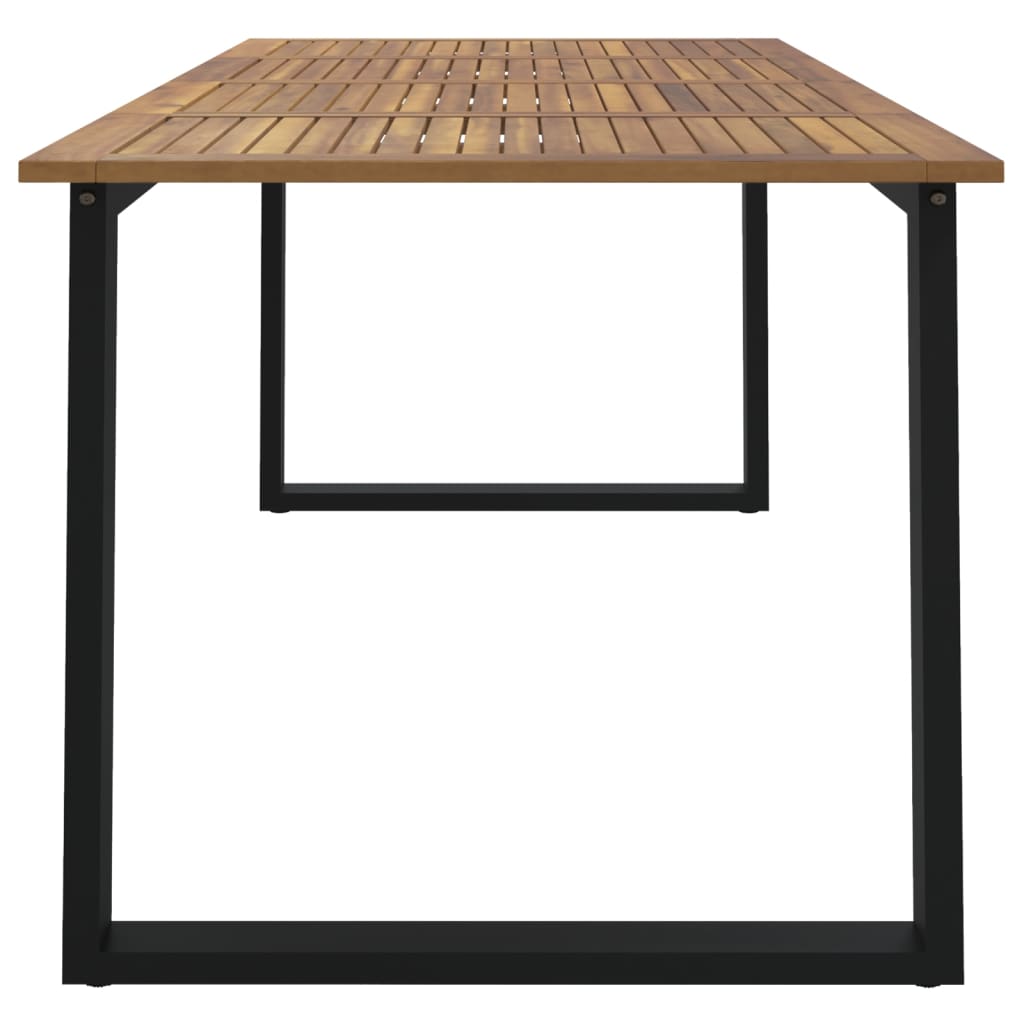 Tömör akácfa kerti asztal U-alakú lábakkal 180 x 90 x 75 cm 4