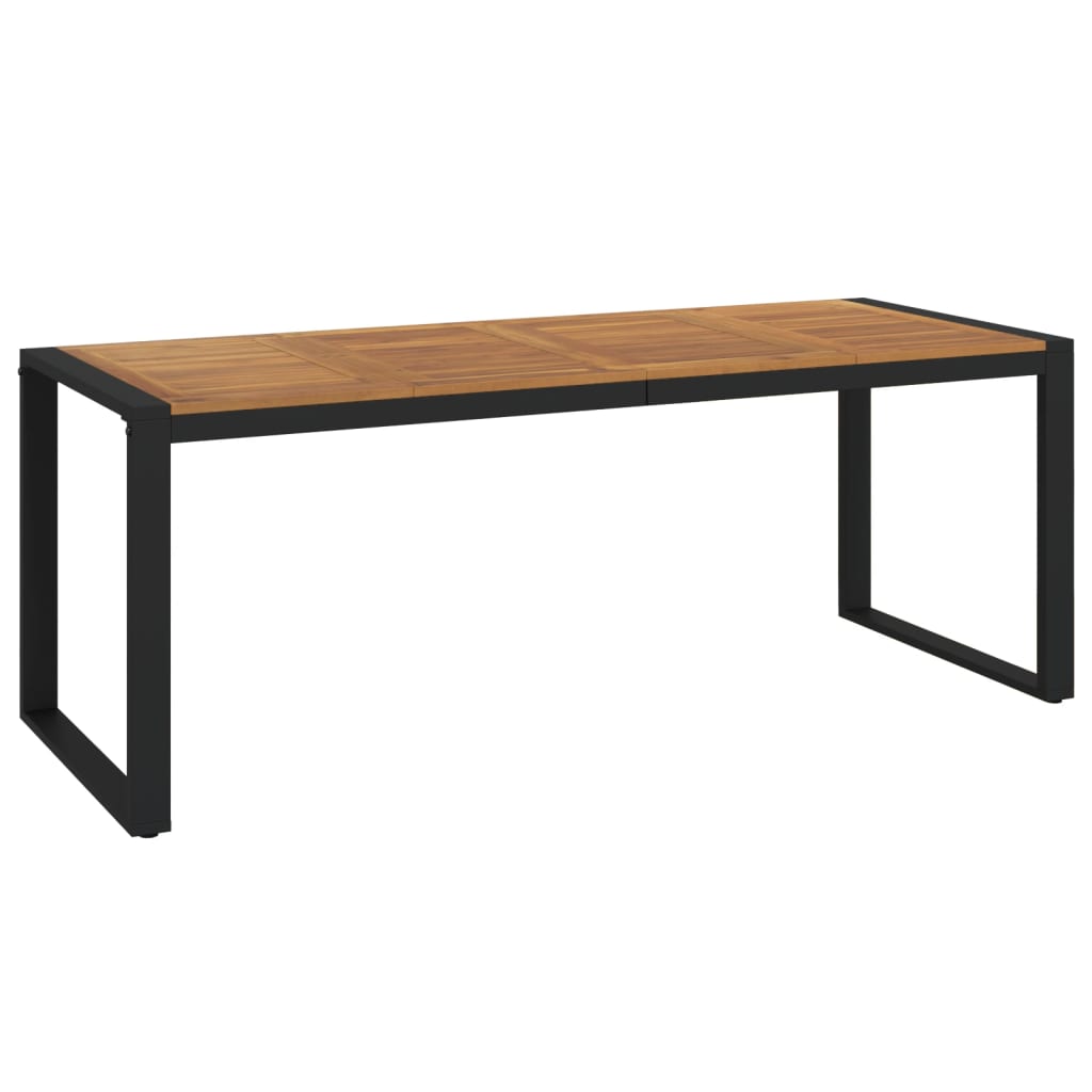 Tömör akácfa kerti asztal U-alakú lábakkal 200 x 90 x 75 cm 2