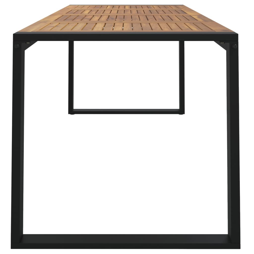 Tömör akácfa kerti asztal U-alakú lábakkal 200 x 90 x 75 cm 4