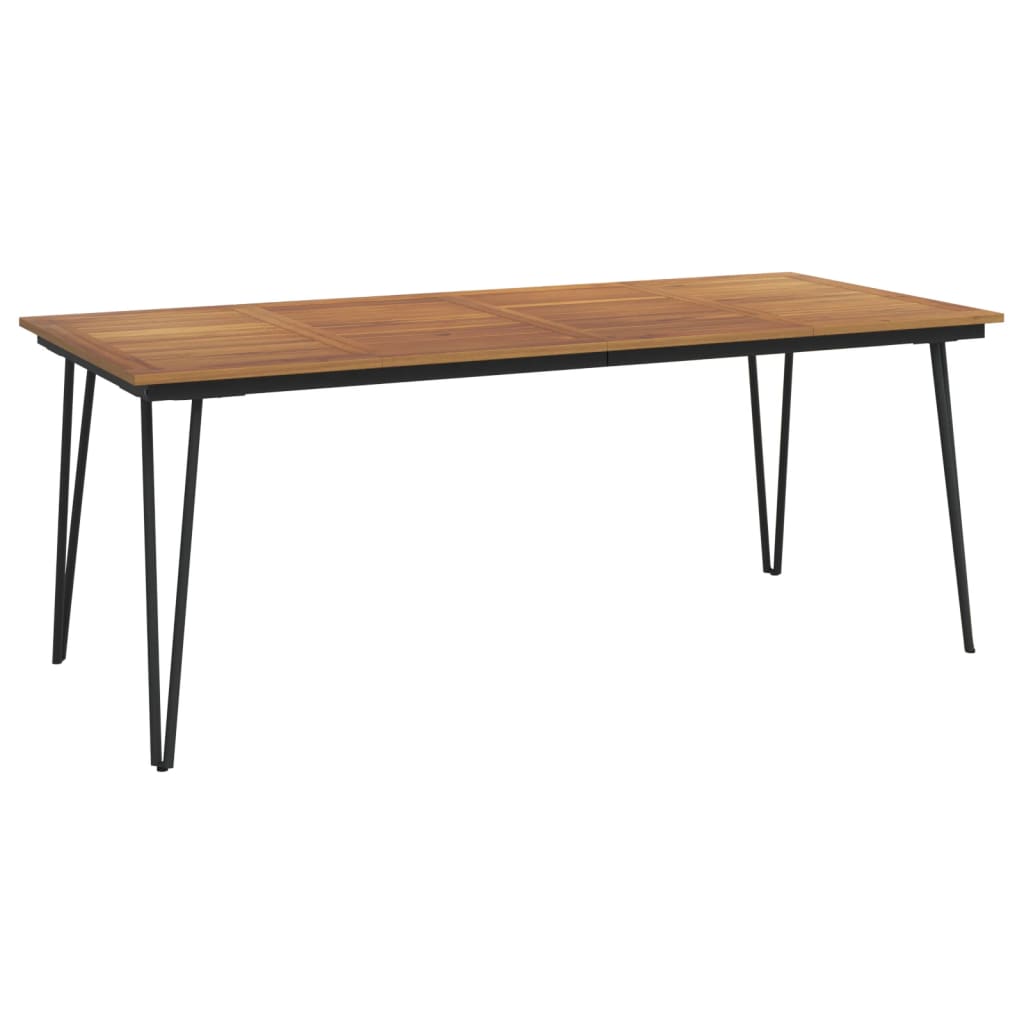 Tömör akácfa kerti asztal hajtűlábakkal 200 x 90 x 75 cm 2
