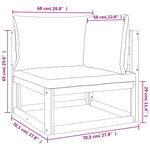 5 részes tömör fa kerti ülőgarnitúra világosszürke párnákkal 8