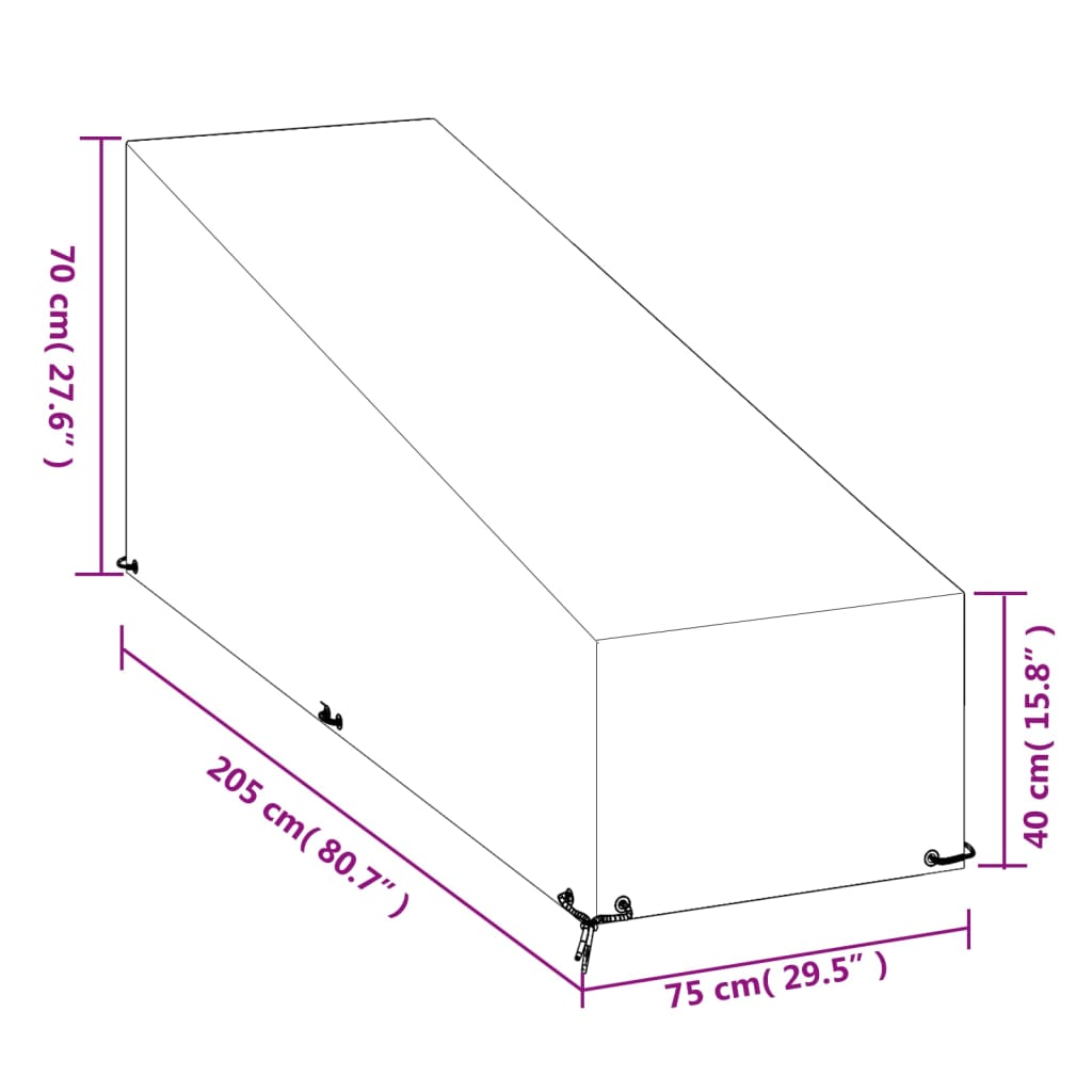 2 db polietilén napozóágy huzat 12 fűzőlyukkal 205x75x40/70 cm 9