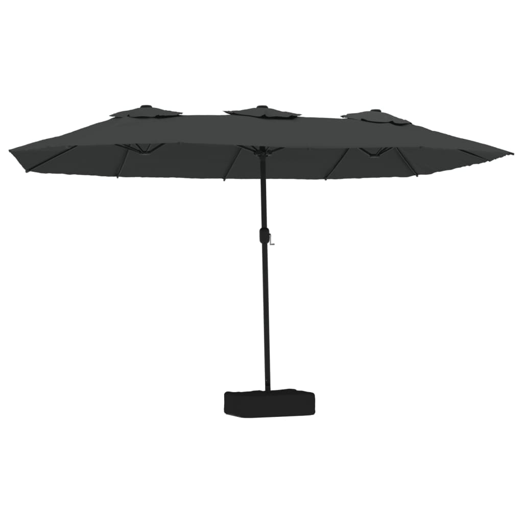 Antracitszürke dupla tetős LED-es napernyő 449x265 cm 2