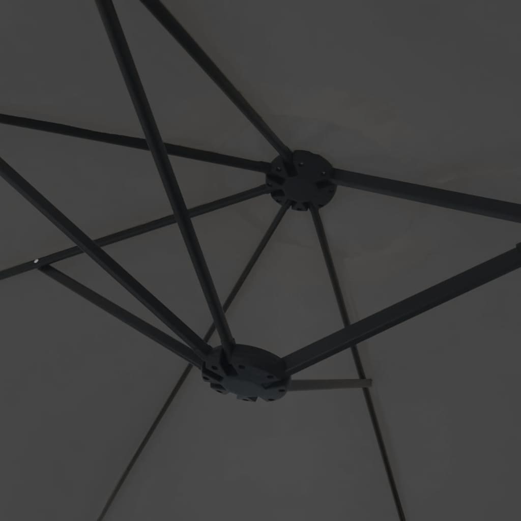 Antracitszürke dupla tetős LED-es napernyő 449x265 cm 8