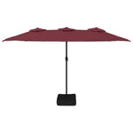 Bordó dupla tetős napernyő LED-ekkel 449x265 cm 4