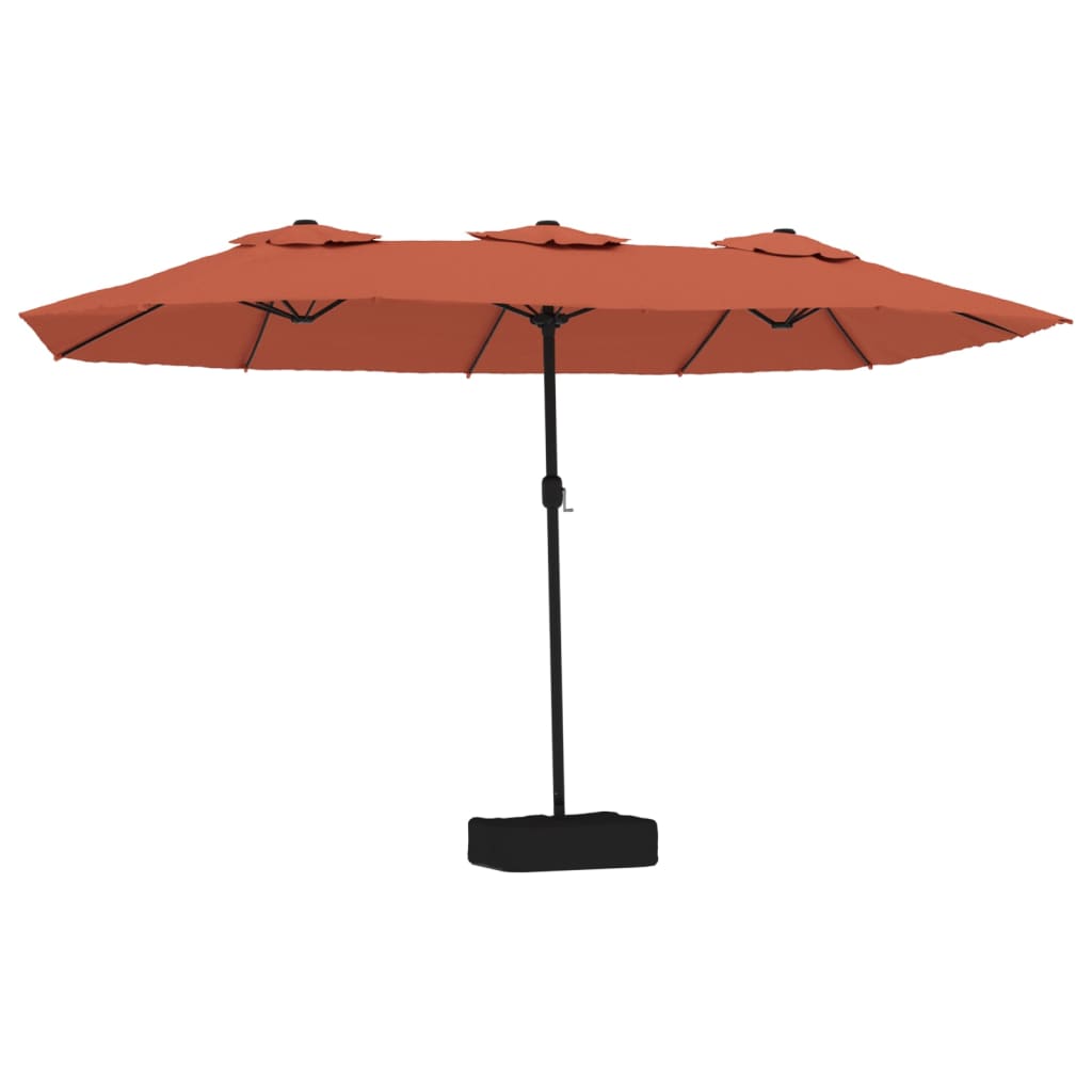 Terrakotta dupla tetős LED-es napernyő 449x265 cm 2