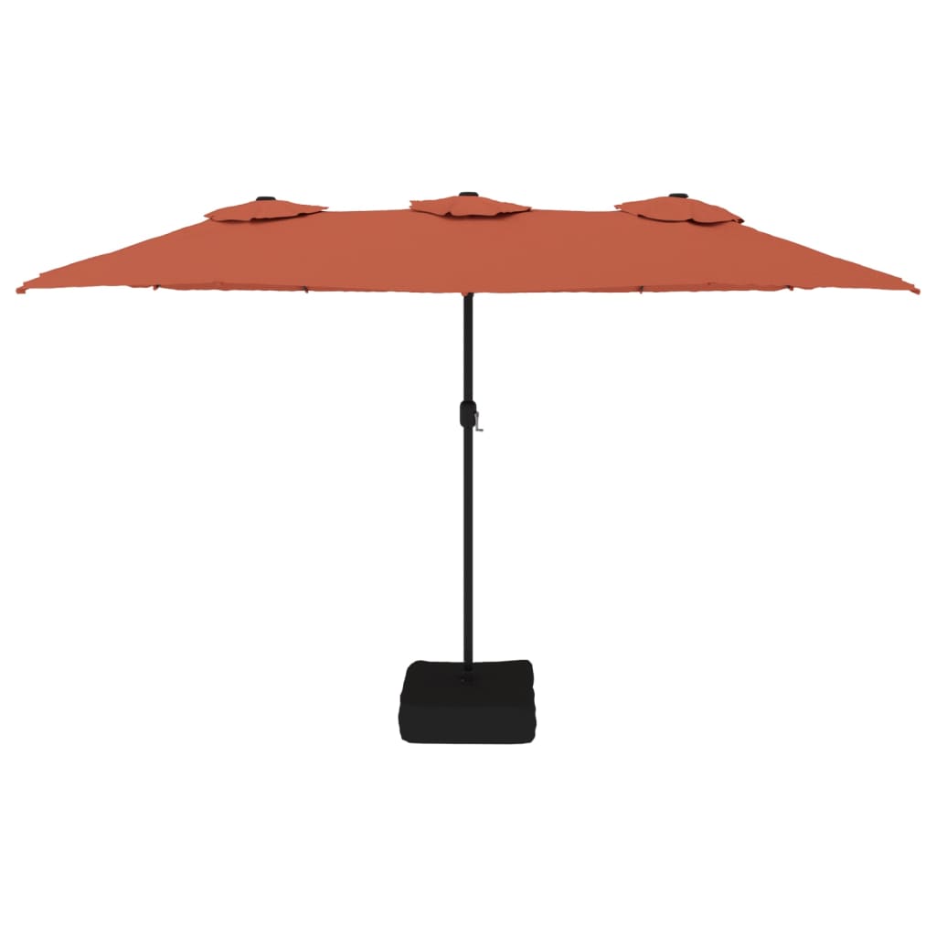 Terrakotta dupla tetős LED-es napernyő 449x265 cm 4