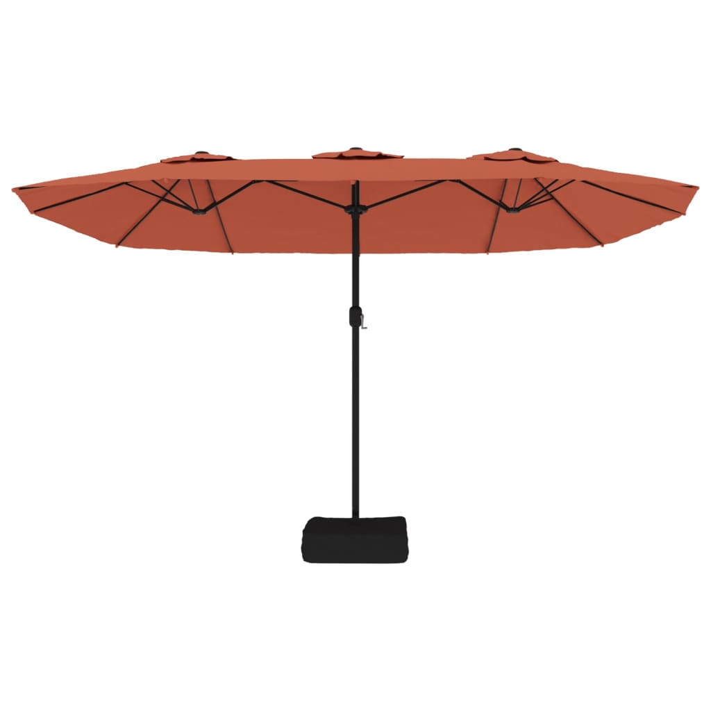 Terrakotta dupla tetős LED-es napernyő 449x265 cm 5