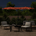 Terrakotta dupla tetős LED-es napernyő 316x145 cm 3