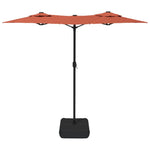 Terrakotta dupla tetős LED-es napernyő 316x145 cm 5