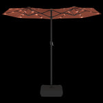 Terrakotta dupla tetős LED-es napernyő 316x145 cm 6
