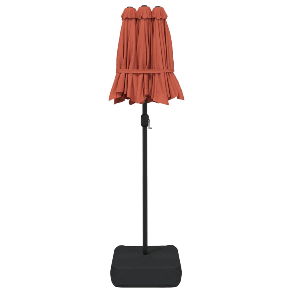 Terrakotta dupla tetős LED-es napernyő 316x145 cm 7