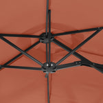Terrakotta dupla tetős LED-es napernyő 316x145 cm 8