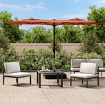 Terrakotta dupla tetős LED-es napernyő 316x145 cm