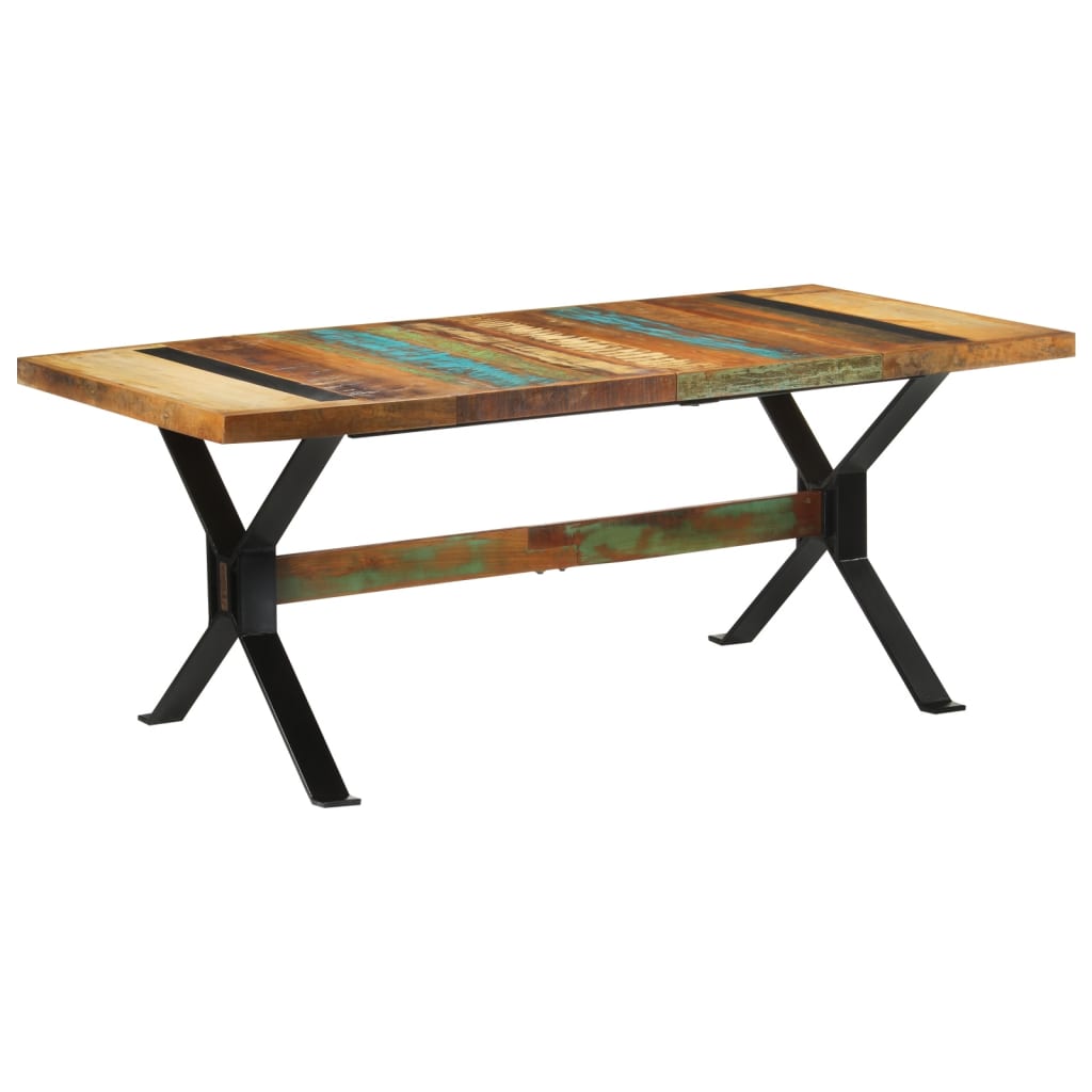 Tömör újrahasznosított fa étkezőasztal 180 x 90 x 73 cm