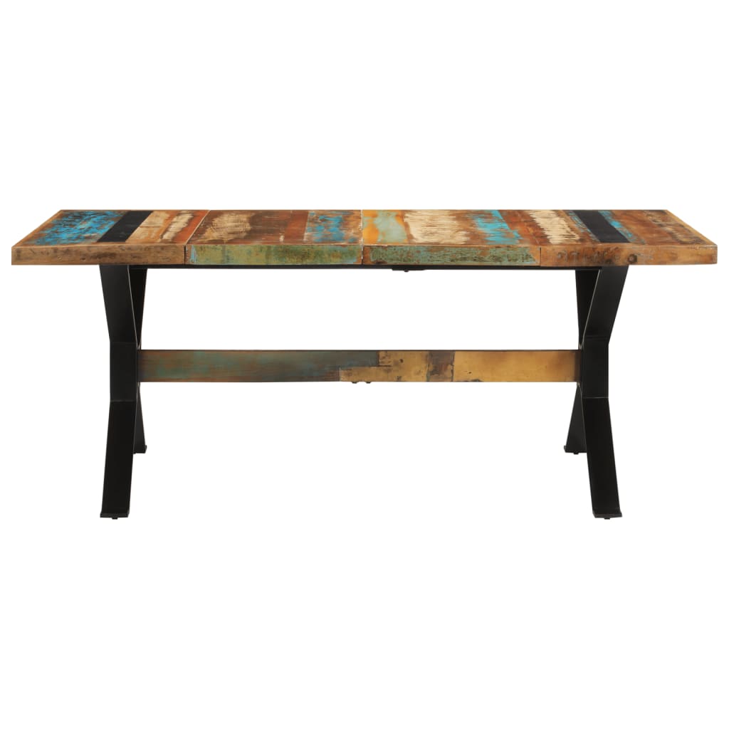 Tömör újrahasznosított fa étkezőasztal 180 x 90 x 73 cm 2
