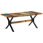 Tömör újrahasznosított fa étkezőasztal 180 x 90 x 73 cm 11