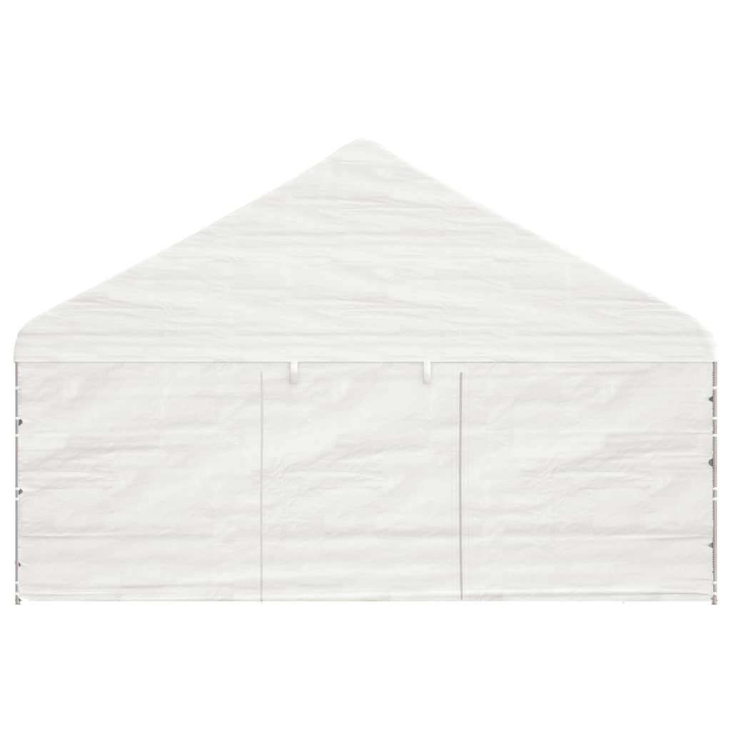 Fehér polietilén pavilon tetővel 17,84 x 5,88 x 3,75 m 5
