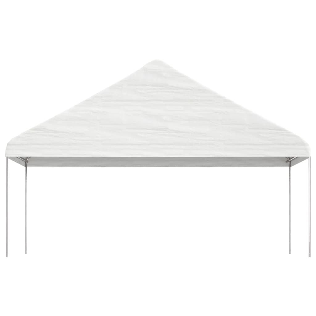 Fehér polietilén pavilon tetővel 17,84 x 5,88 x 3,75 m 3