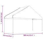 Fehér polietilén pavilon tetővel 17,84 x 5,88 x 3,75 m 6