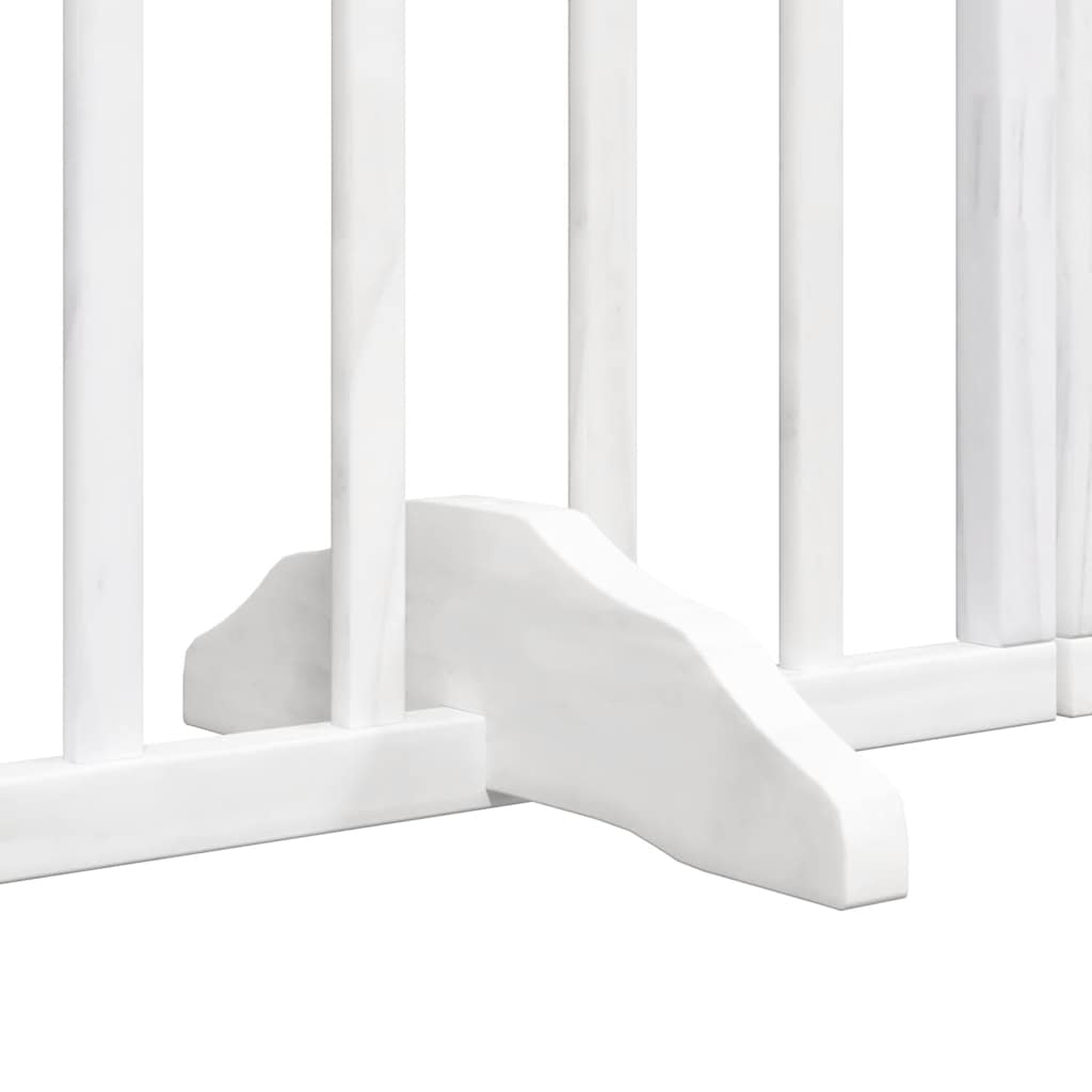 Fehér nyárfa 8 paneles összecsukható kutyakapu ajtóval 640 cm 6