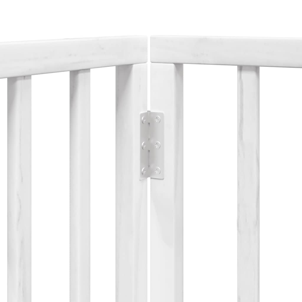 Fehér nyárfa 8 paneles összecsukható kutyakapu ajtóval 640 cm 8