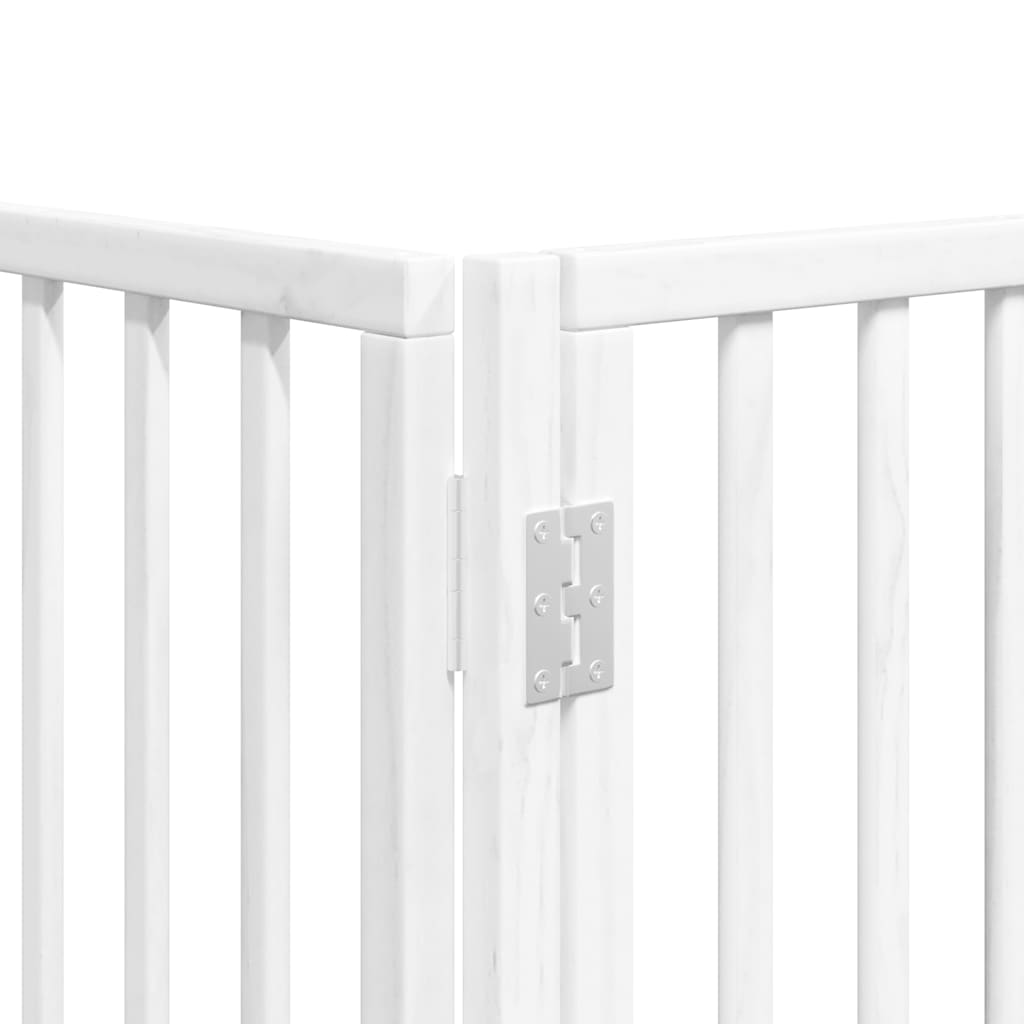 Fehér nyárfa 8 paneles összecsukható kutyakapu ajtóval 640 cm 10
