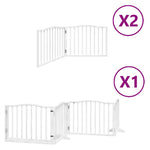 Fehér nyárfa 8 paneles összecsukható kutyakapu ajtóval 640 cm 2