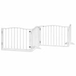 Fehér nyárfa 8 paneles összecsukható kutyakapu ajtóval 640 cm 4