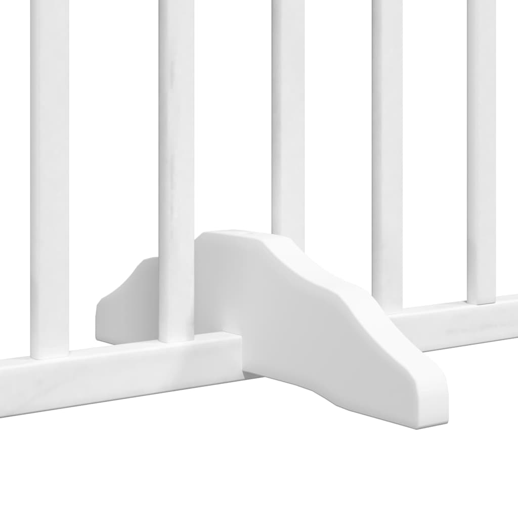 Fehér nyárfa 8 paneles összecsukható kutyakapu ajtóval 640 cm 7
