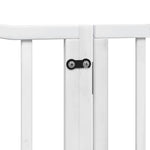Fehér nyárfa 8 paneles összecsukható kutyakapu ajtóval 640 cm 8