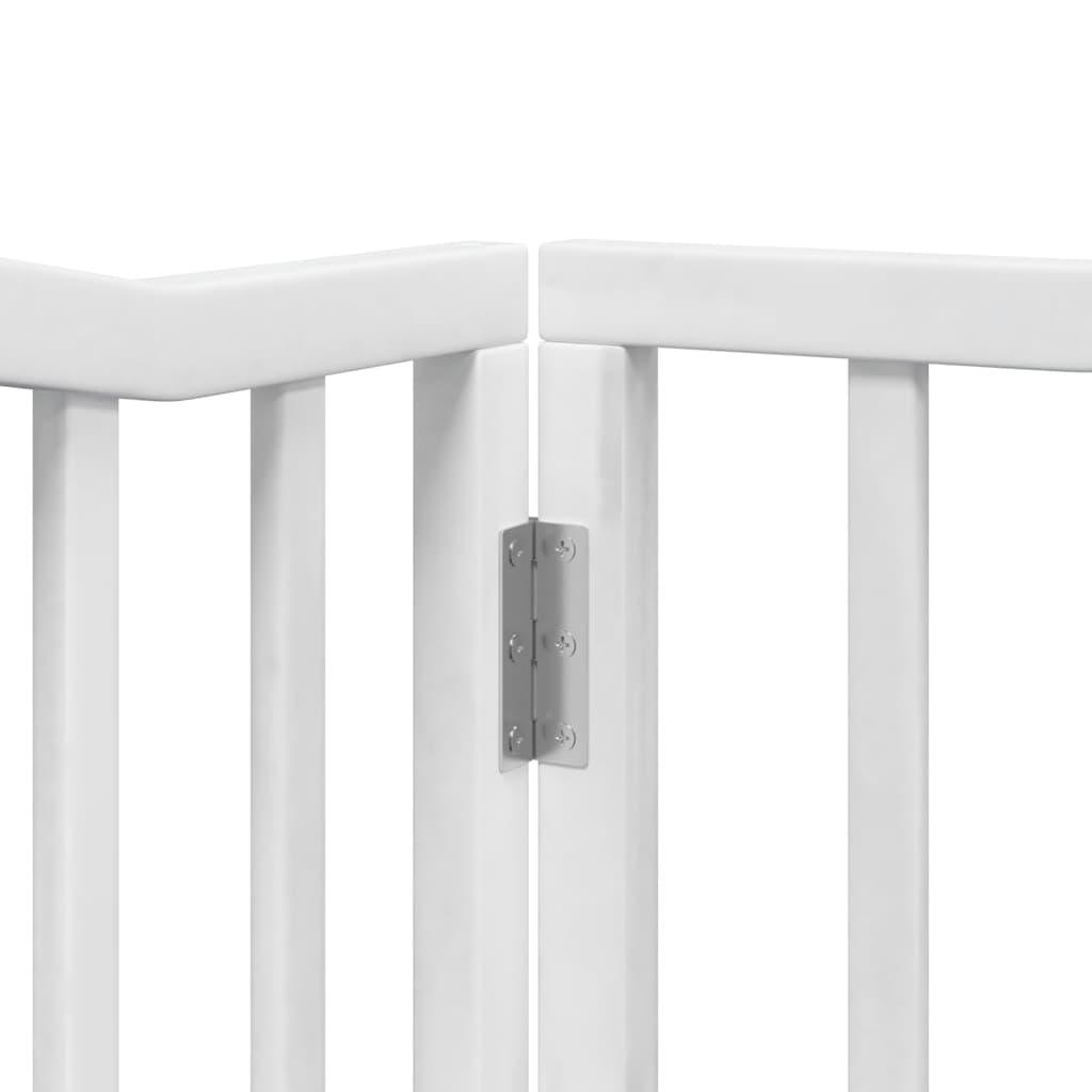 Fehér nyárfa 8 paneles összecsukható kutyakapu ajtóval 640 cm 9