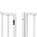 Fehér nyárfa 8 paneles összecsukható kutyakapu ajtóval 640 cm 10