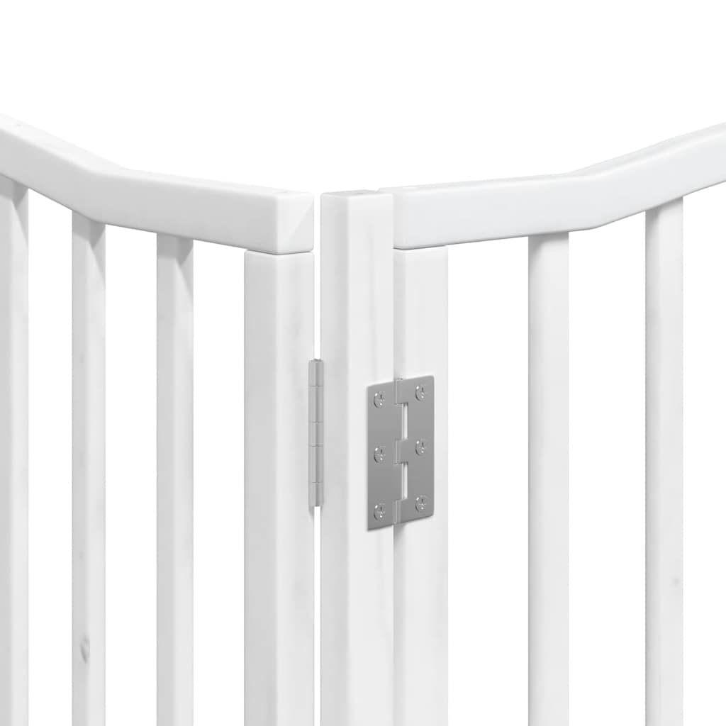 Fehér nyárfa 8 paneles összecsukható kutyakapu ajtóval 640 cm 11