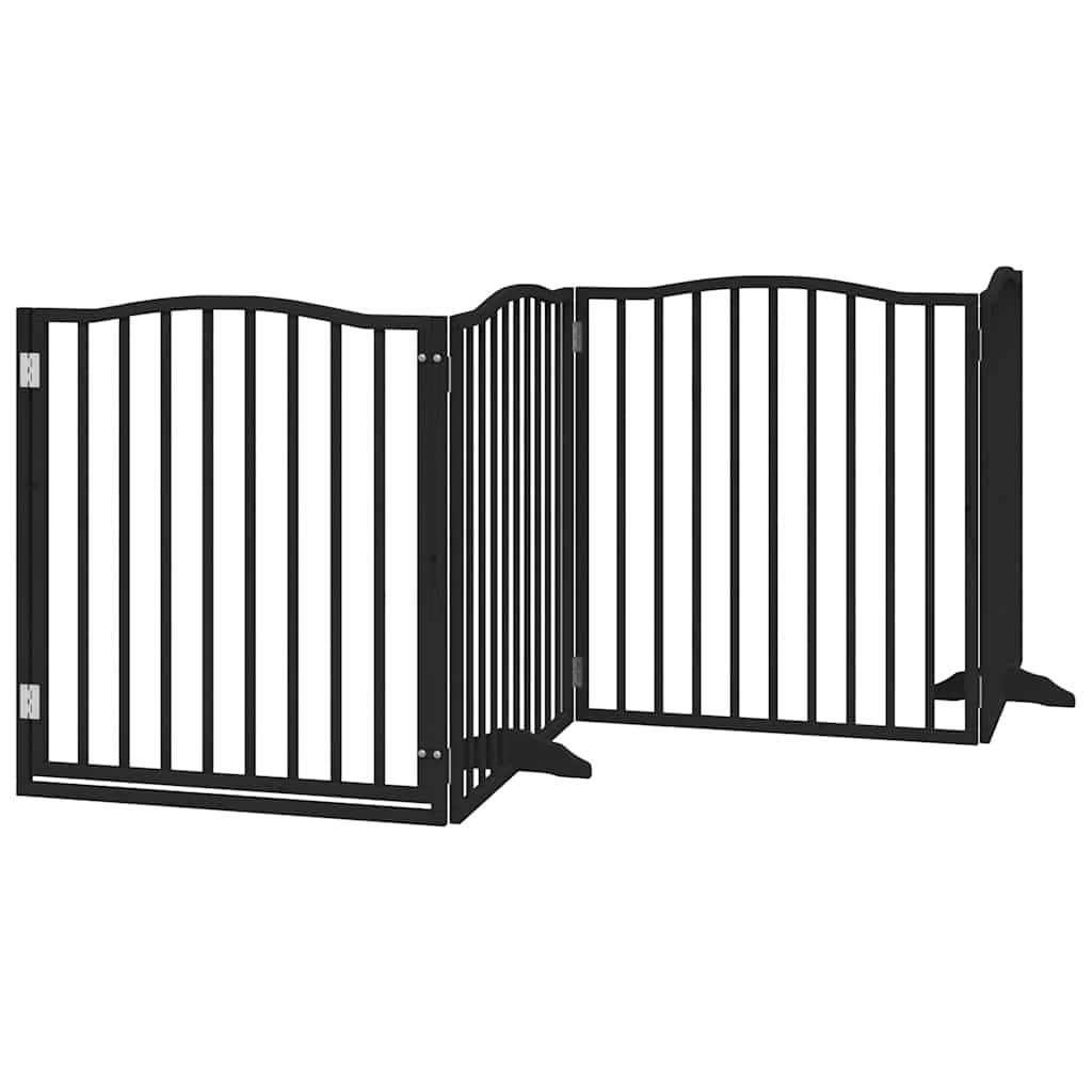Fekete nyárfa 12 paneles összecsukható kutyakapu ajtóval 960 cm 4