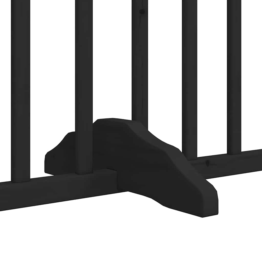 Fekete nyárfa 12 paneles összecsukható kutyakapu ajtóval 960 cm 8